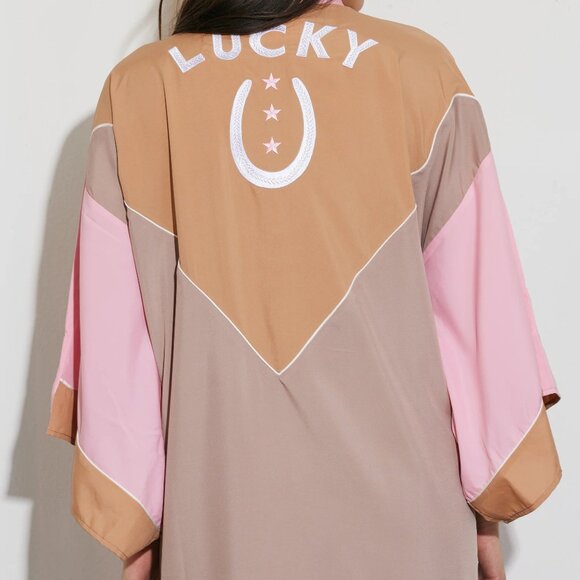 Understated Leather Lucky U Nightgown Robe matching set western sleepwear - Picture 3 of 11